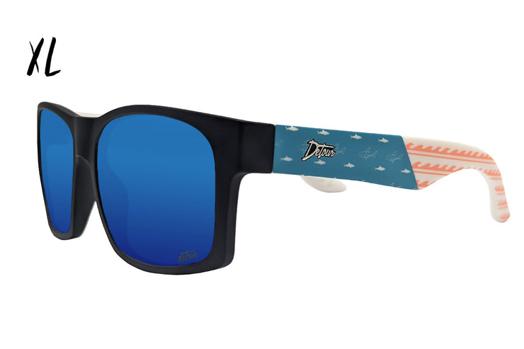 Big Kahuna XL -Sharks & Stripes - Electric Blue Polarized