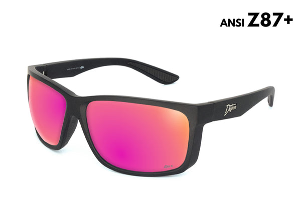 Breach - Matte Black - Pink Polarized ANSI Z87+
