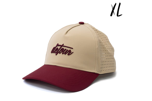 XL Burgundy & Tan Snapback Hat