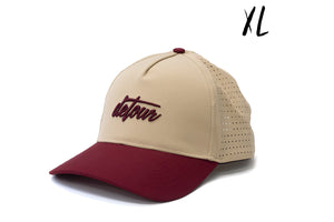 XL Burgundy & Tan Snapback Hat