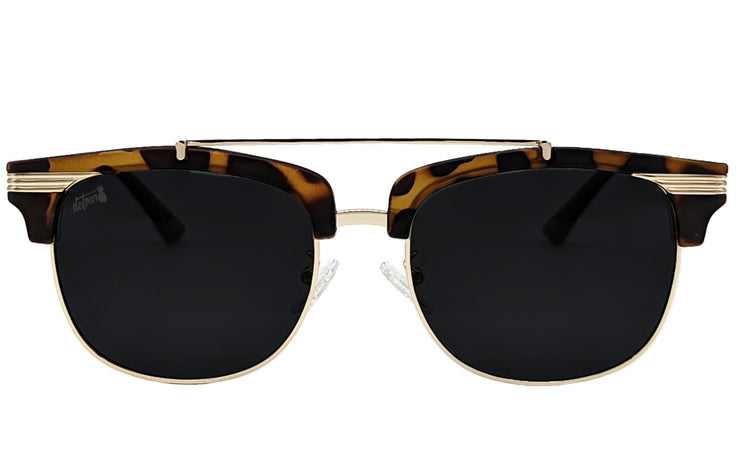 Tortoise Shell Gold - Jet Black Lens Polarized - Castaway